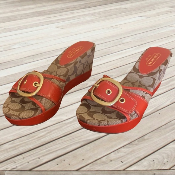 Coach GRETA Wedge Sandals NWOB - Picture 2 of 5